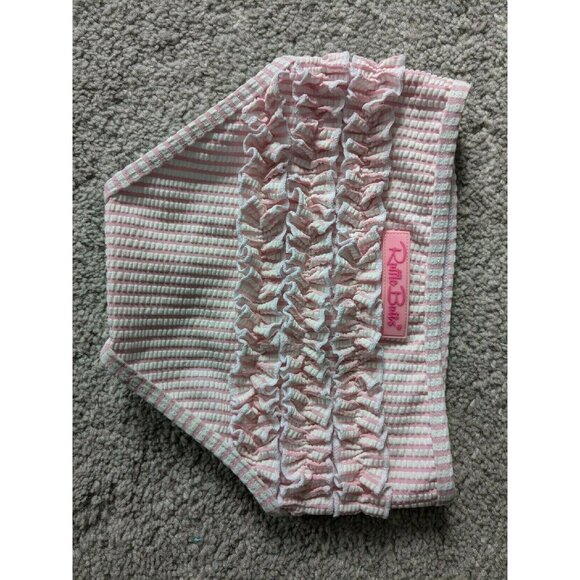 Pink Striped RuffleButts Swimsuit Bottoms - Picture 2 of 3